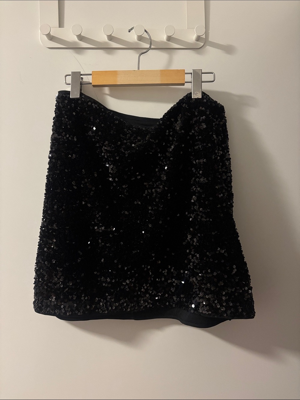 Black Sequin Mini Skirt